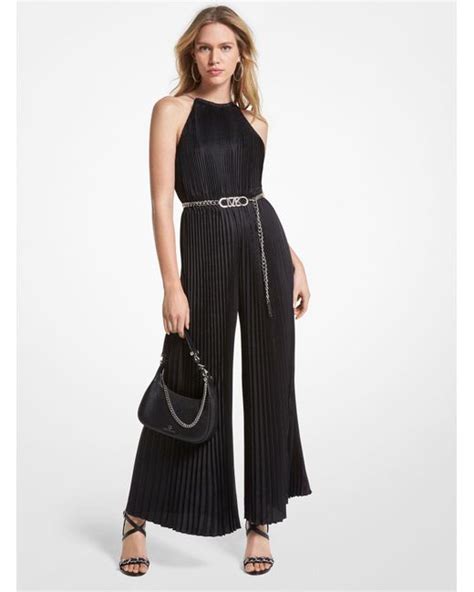 sale on michael kors black velour tracksuit|Michael Kors satin halter jumpsuit.